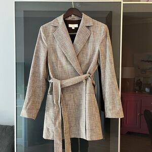 Zara Gray Belted Blazer